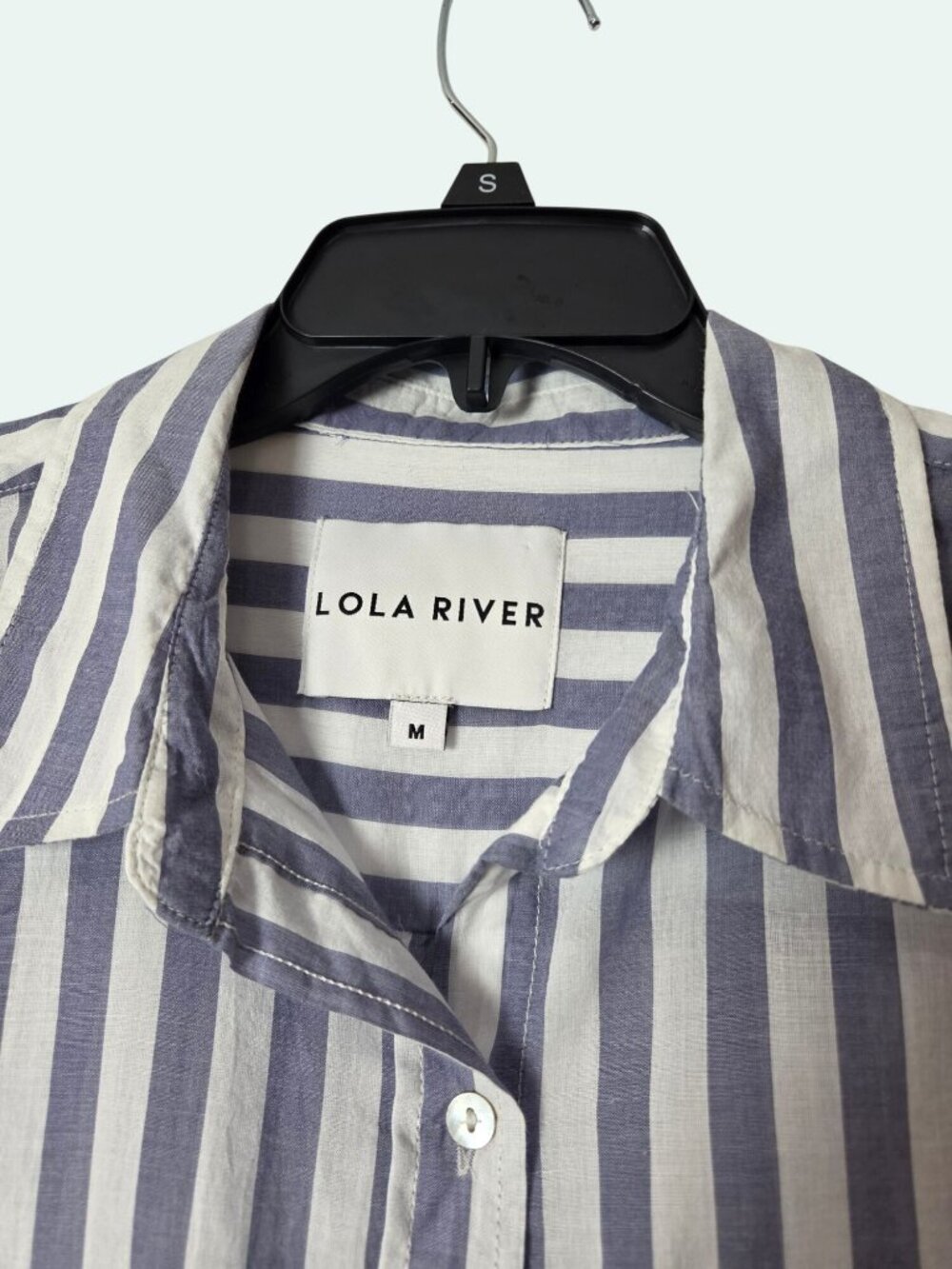Striped Button-Down Shirt By Lola River - Coastal Grandma, Hampton's Style, (Med - Picture 4 of 12